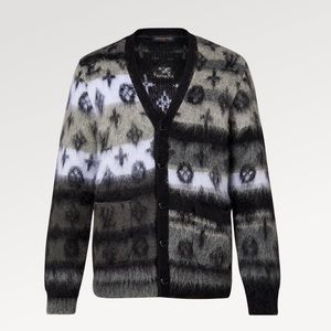 Monogram mohair cardigan